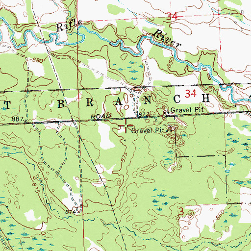 Topographic Map of Ogemaw County Emergency Medical Services Authority, MI