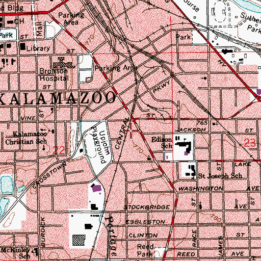 Topographic Map of Pride Ambulance Service, MI