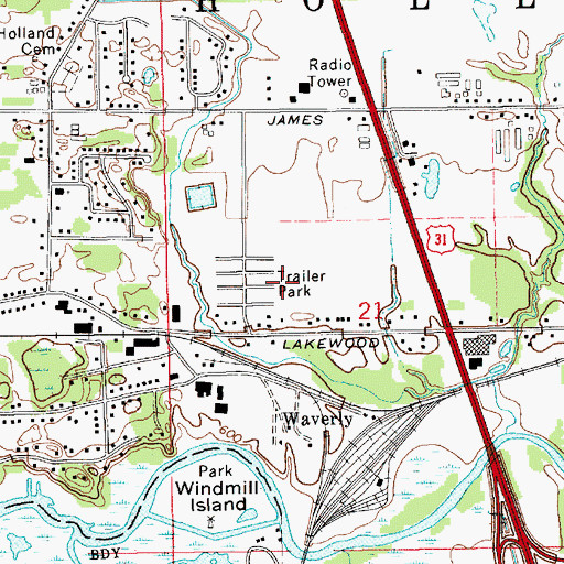 Topographic Map of American Medical Response Holland, MI