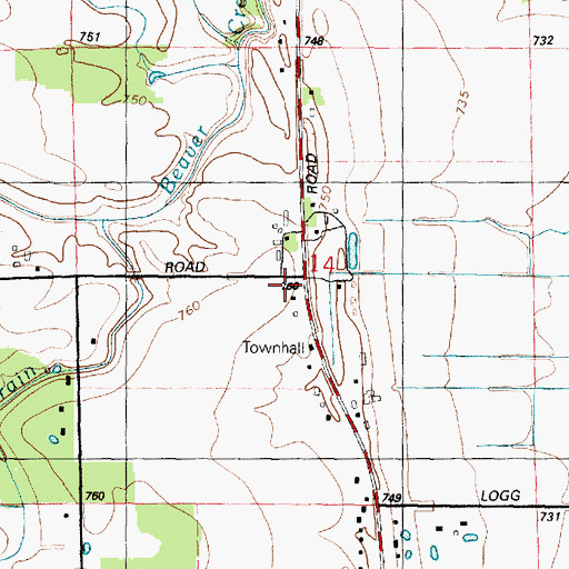 Topographic Map of Richmond - Lenox Emergency Medical Services Ambulance Authority House 2, MI