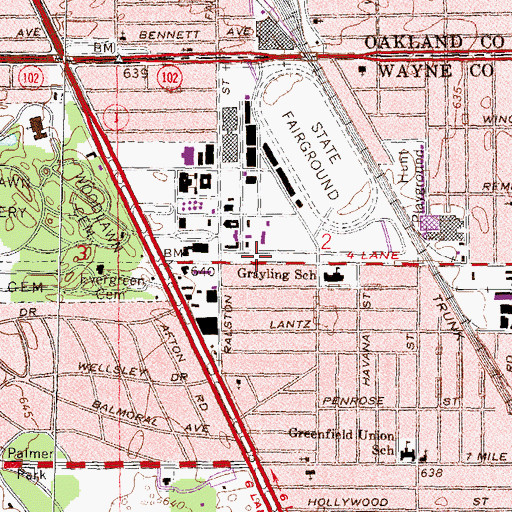 Topographic Map of Hart Emergency Medical Services, MI