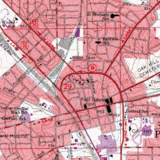Topographic Map of Star Emergency Medical Services, MI