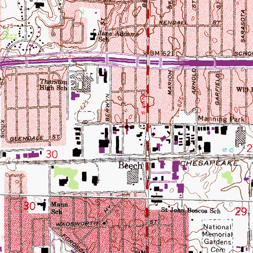 Topographic Map of Rapid Response Emergency Medical Services, MI