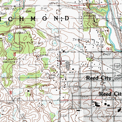 Topographic Map of Osceola County Emergency Medical Services, MI