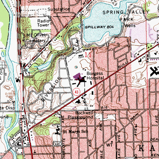 Topographic Map of West Michigan Air Care Main Station, MI