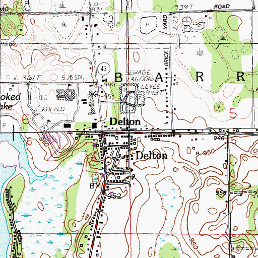 Topographic Map of Mercy Ambulance Service Delton, MI