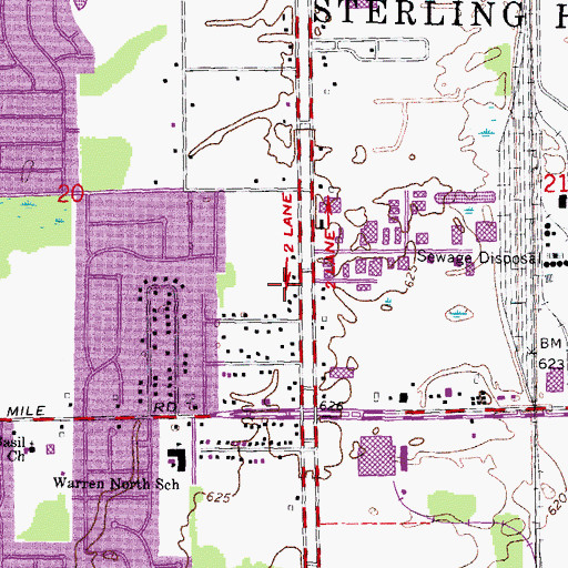 Topographic Map of Universal - Macomb Ambulance Service, MI