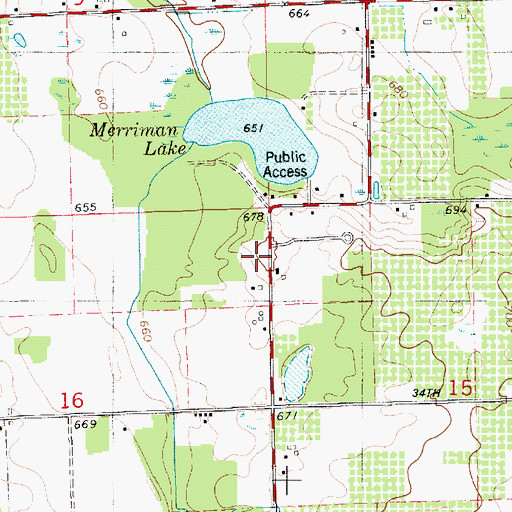 Topographic Map of Coloma Emergency Medical Services Medical Transport Station 2, MI