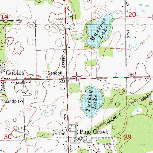 Topographic Map of Coloma Emergency Medical Services Medical Transport Station 4, MI