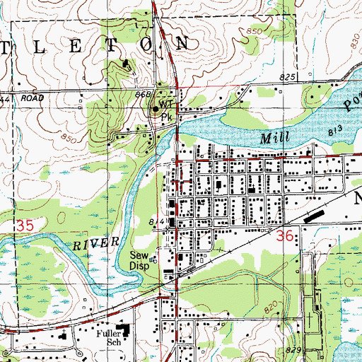 Topographic Map of Castleto - Maple Grove - Nashville Ambulance Service, MI
