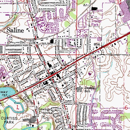 Topographic Map of Huron Valley Ambulance Saline, MI