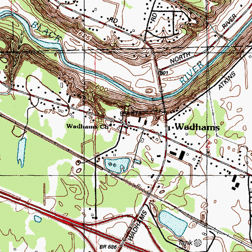 Topographic Map of Tri - Hospital Emergency Medical Services Station 5, MI