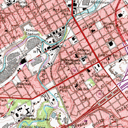 Topographic Map of Stat Emergency Medical Services, MI