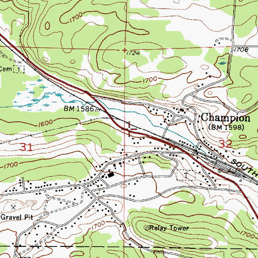Topographic Map of Champion - Humboldt Fire and Emergency Medical Services Department, MI