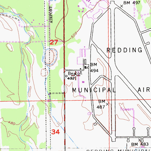 Topographic Map of PHI Air Medical Redding, CA