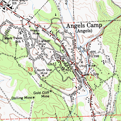 Topographic Map of American Legion Ambulance Station 24, CA