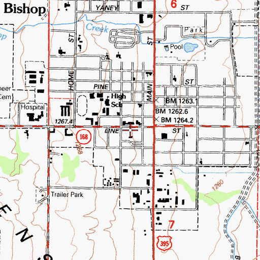 Topographic Map of Symons Emergency Specialties, CA