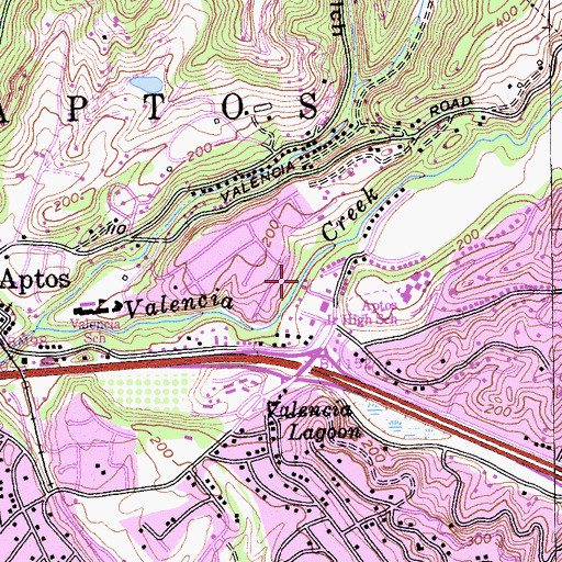 Topographic Map of American Medical Response Ambulance Service Santa Cruz Division, CA