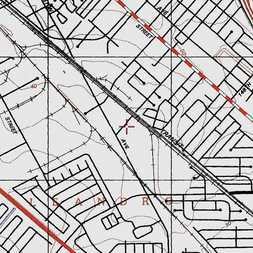 Topographic Map of American Medical Response Alameda County Division, CA