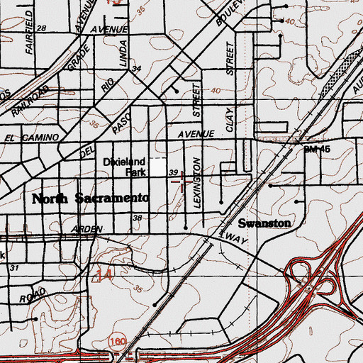 Topographic Map of Medic Ambulance Service, CA