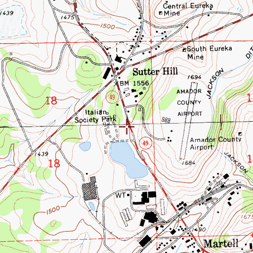 Topographic Map of American Legion Ambulance, CA