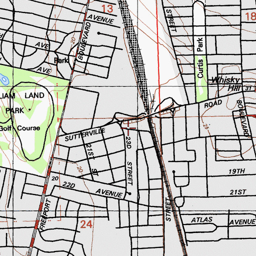 Topographic Map of TLC Transportation, CA