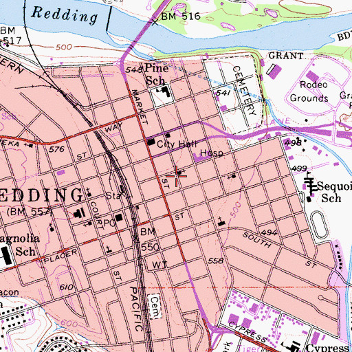 Topographic Map of Reach Air Medical Services, CA
