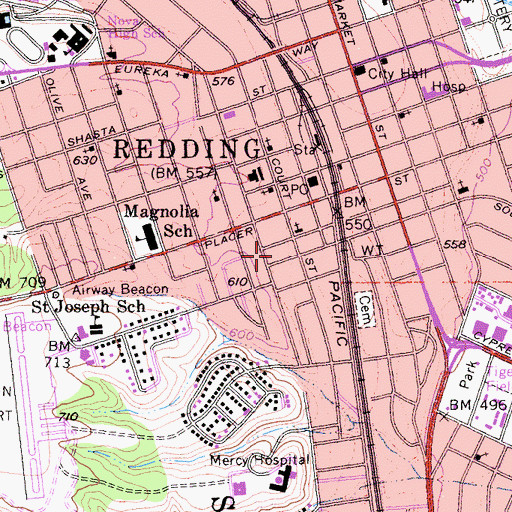 Topographic Map of American Medical Response Station 1, CA