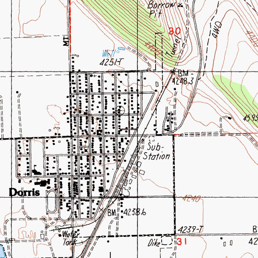 Topographic Map of Butte Valley Ambulance Service, CA