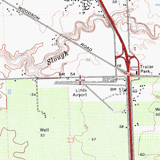 Topographic Map of Mediplane - Reach II, CA