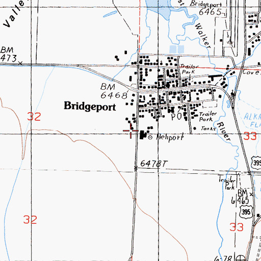 Topographic Map of Mono County Paramedics Station 7, CA
