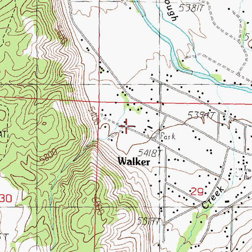 Topographic Map of Mono County Paramedics Station 1, CA