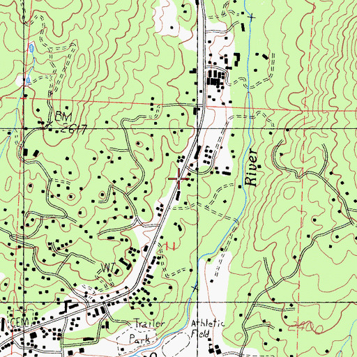 Topographic Map of Sierra Ambulance Service Oakhurst Station, CA