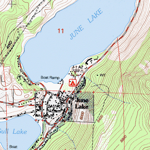 Topographic Map of Mono County Paramedics Station 2, CA