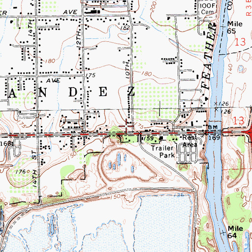 Topographic Map of First Responder Emergency Medical Services Station 21, CA