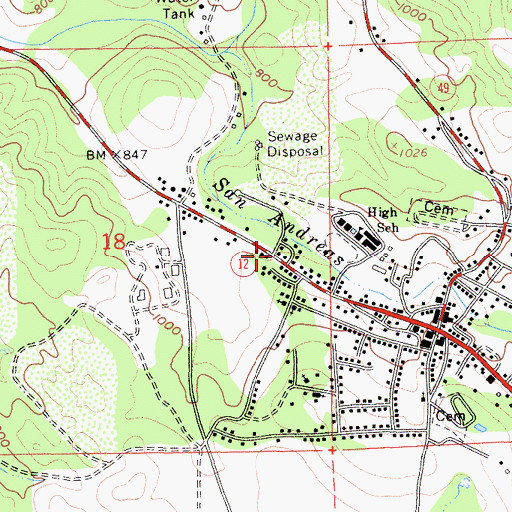 Topographic Map of American Legion Ambulance Station 22, CA