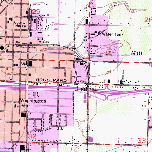 Topographic Map of Mobile Life Support American Medical Response, CA