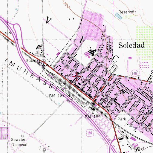 Topographic Map of American Medical Response Soledad, CA