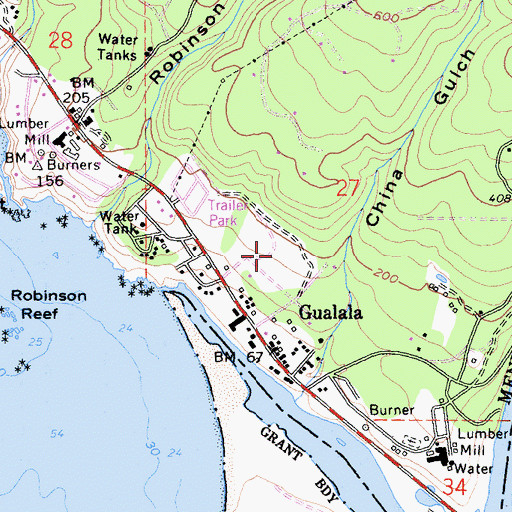 Topographic Map of Coast Life Support District, CA