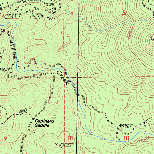 Topographic Map of California Hot Springs Ambulance, CA