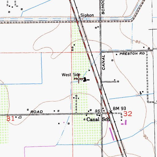 Topographic Map of West Side Community Ambulance, CA