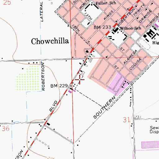 Topographic Map of Pistoresi Ambulance Service, CA