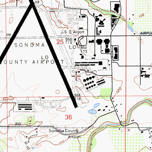 Topographic Map of Reach Air Medical Services Reach 1 Reach 55 Base, CA