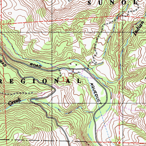 Topographic Map of East Bay Regional Park District Ambulance Station 4, CA