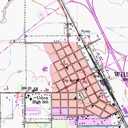 Topographic Map of Enloe Ambulance Service Williams, CA
