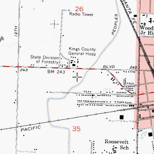 Topographic Map of American Ambulance, CA