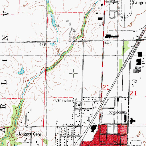 Topographic Map of Carlinville Area Hospital, IL
