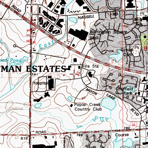 Topographic Map of Alexian Brothers Behavioral Health Hospital, IL