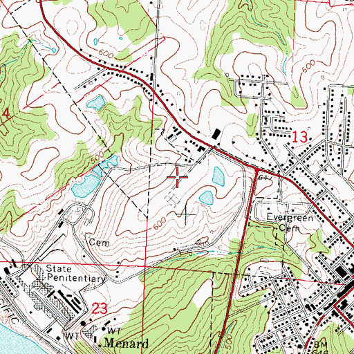 Topographic Map of Chester Mental Health Center, IL