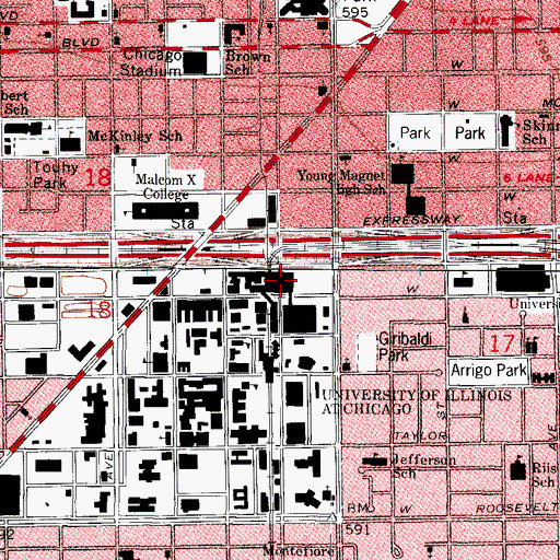 Topographic Map of Rush University Medical Center, IL